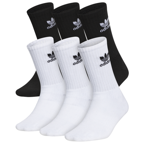 

adidas Originals Boys adidas Originals Trefoil 6-Pack Crew Socks - Boys' Grade School White/Black/Black Size M