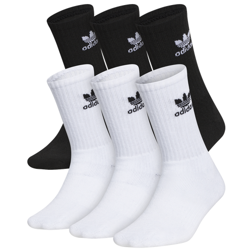 Adidas Originals Kids' Boys  Trefoil 6-pack Crew Socks In White/black/black
