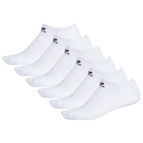 

adidas Originals Mens adidas Originals Trefoil 6 Pack No Show Socks - Mens White/Black Size L