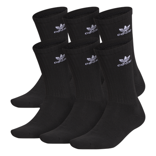 

adidas Originals Mens adidas Originals Trefoil 6 Pack Crew Socks - Mens White/Black Size L