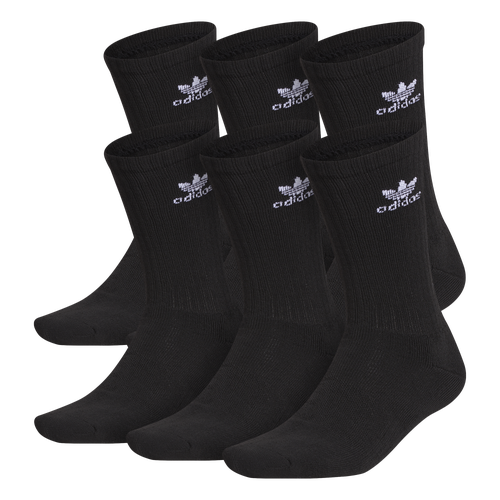 Adidas Originals Mens  Trefoil 6 Pack Crew Socks In Black/white