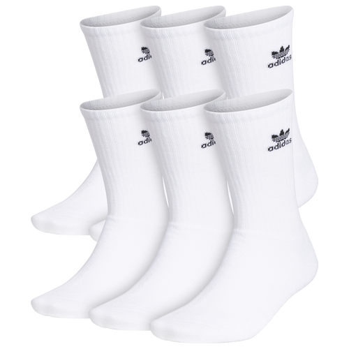 

adidas Originals Mens adidas Originals Trefoil 6 Pack Crew Socks - Mens White/Black Size M
