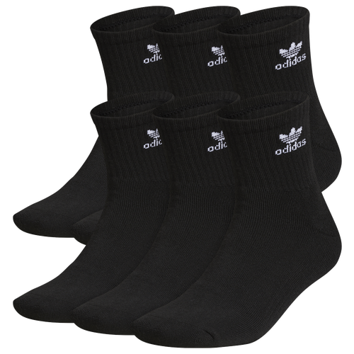 

adidas Originals Mens adidas Originals Trefoil 6-Pack Quarter Socks - Mens Black/White Size L