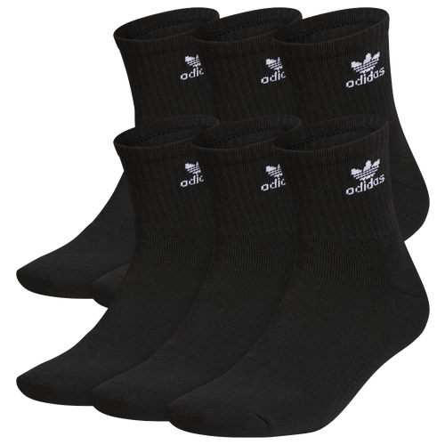 Shop Adidas Originals Mens  Trefoil 6-pack Quarter Socks In Black/white