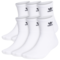 Men's - adidas Originals Trefoil 6-Pack Quarter Socks - Black/White
