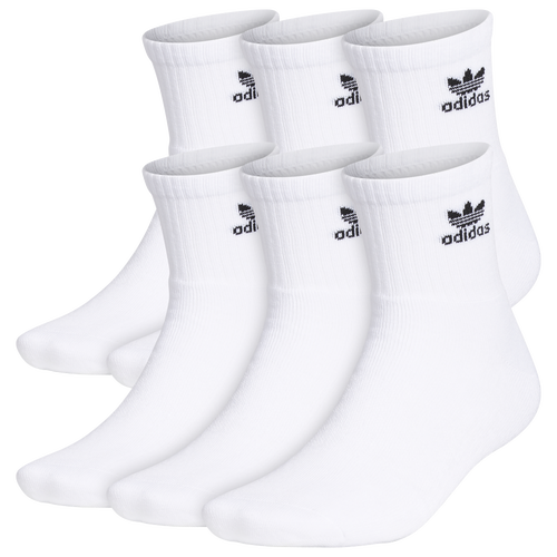 Adidas Originals Mens  Trefoil 6-pack Quarter Socks In White/black