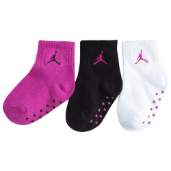 Girls' Toddler - Jordan Jumpman Gripper Quarter Socks - Fushia Blast/Black