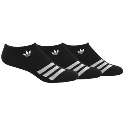 Men's - adidas Originals 3-Stripe 3-Pack No-Show Socks - Black/White
