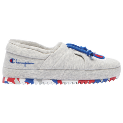 Boys' Grade School - Champion University Slippers - Grey/Red/Blue