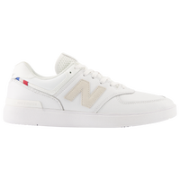 New Balance 574 trainers in white and burgundy