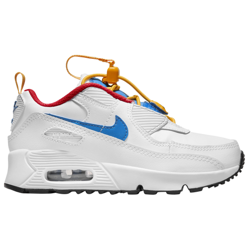 

Nike Boys Nike Air Max 90 Toggle - Boys' Preschool Running Shoes White/Photo Blue/University Gold Size 2.5
