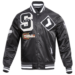 Men's - Pro Standard White Sox Mash Up Satin Jacket - Black/Black