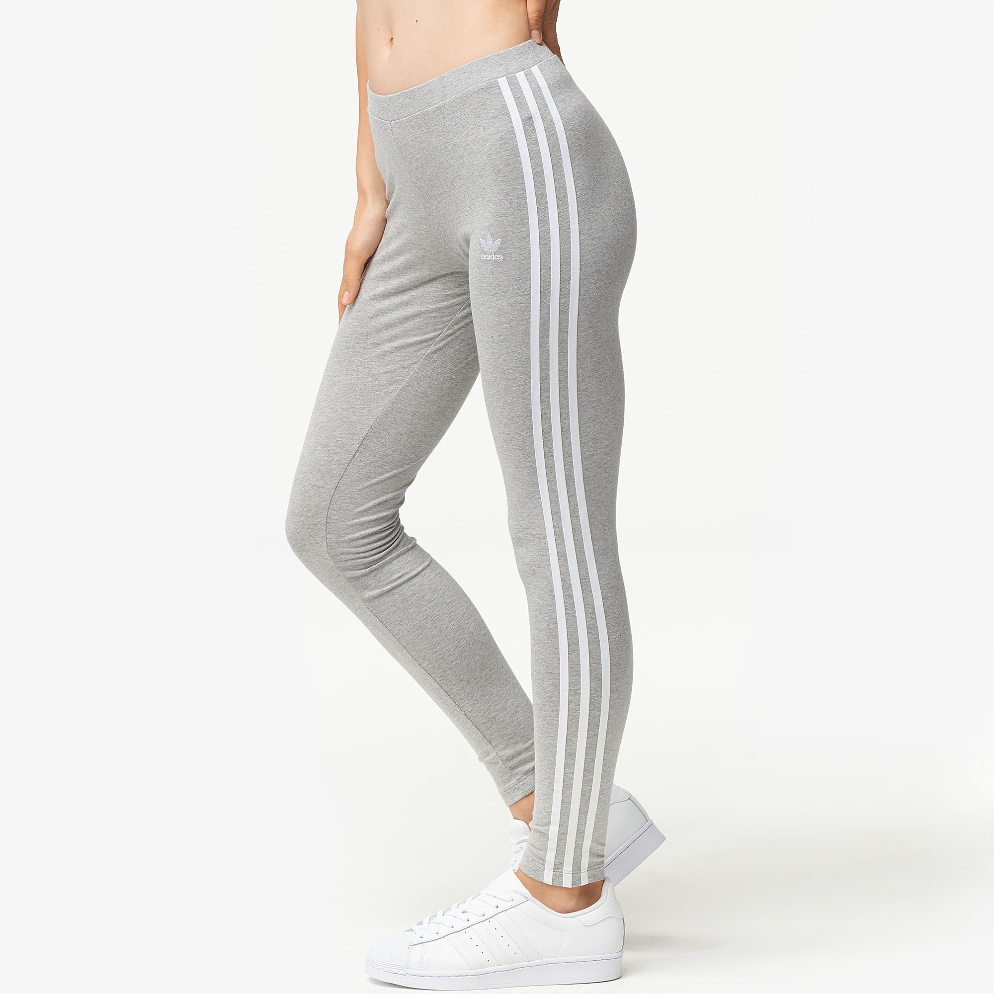 adidas 3 stripe leggings grey