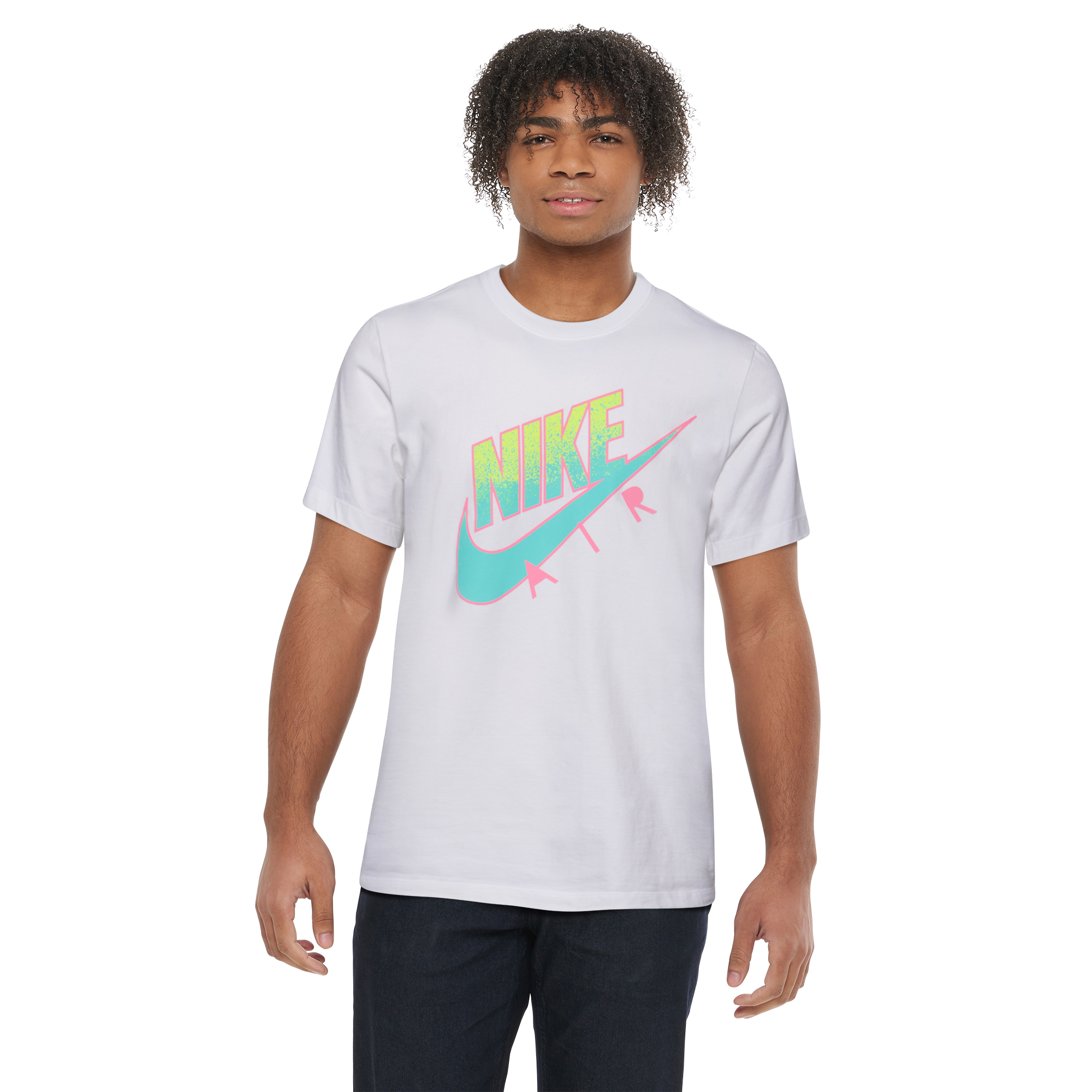 red and blue nike shirt