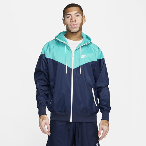 

Nike Mens Nike Woven Windrunner Lined Hooded Jacket - Mens Navy/Teal Size L