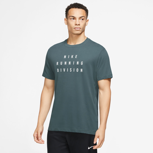 

Nike Mens Nike Dri-FIT Run Divison T-Shirt - Mens Faded Spruce/White Size S