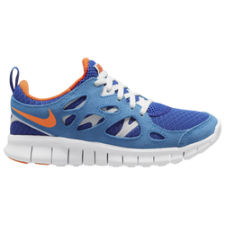 Boys' Grade School - Nike Free Run 2 - Safety Orange/Royal /Laser Blue