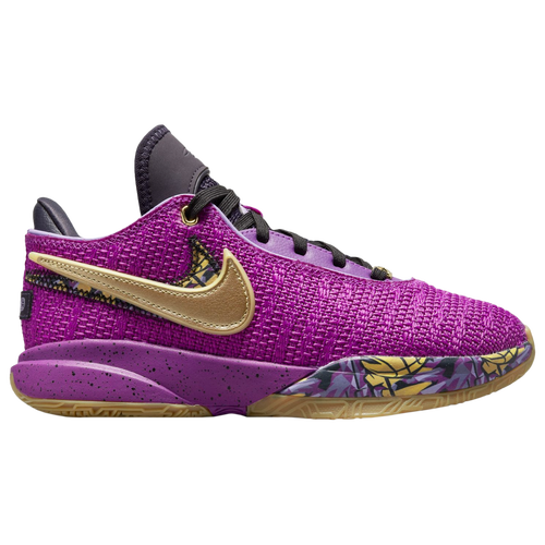 

Nike Boys Nike LeBron XX SE - Boys' Grade School Basketball Shoes Vivid Purple/Metallic Gold/Black Size 5.0