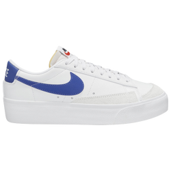 Women's - Nike Blazer Low Platform - White/Royal/Orange