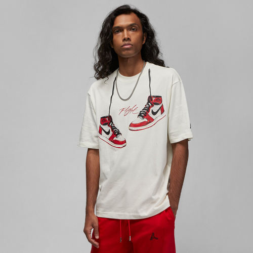 

Jordan Mens Jordan HL BN 1985 Short Sleeve Crew - Mens Red/Beige Size L