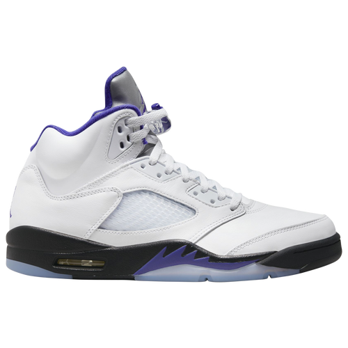 

Jordan Mens Jordan Retro 5 - Mens Basketball Shoes White/Purple/Black Size 09.5