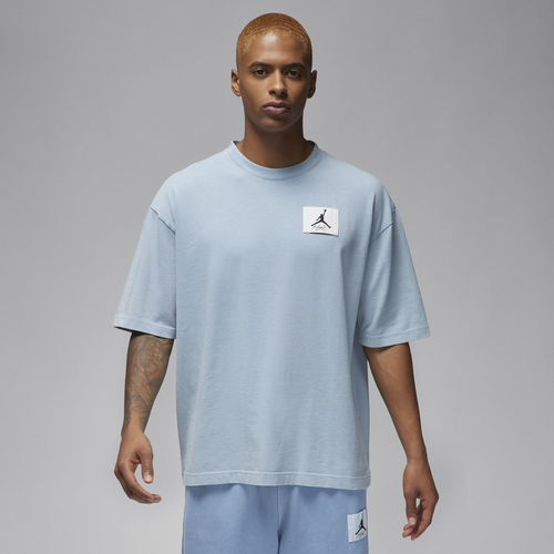 

Jordan Mens Jordan Essential Oversize Short Sleeve Crew - Mens Blue Grey