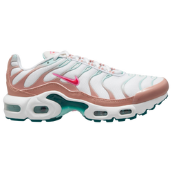 Girls' Grade School - Nike Air Max Plus - White/Red Stardust/Siren Red