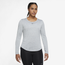 Nike DF One Long Sleeved Top-Shirt - Women's Gray