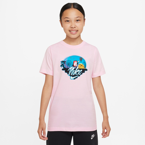 

Boys Nike Nike Seasonal Futura T-Shirt - Boys' Grade School Pink Foam Size S