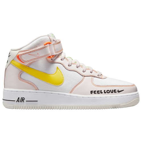 

Nike Womens Nike Air Force 1 '07 Mid - Womens Basketball Shoes White/Optic Yellow/Pearl Pink Size 6.5