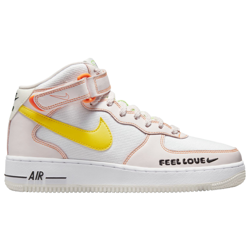 

Nike Womens Nike Air Force 1 '07 Mid - Womens Basketball Shoes White/Optic Yellow/Pearl Pink Size 7.0