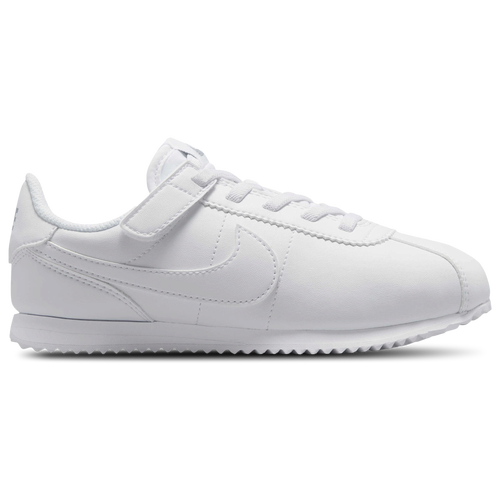 Shop Nike Boys Preschool   Cortez Easyon In White/white/wolf Grey