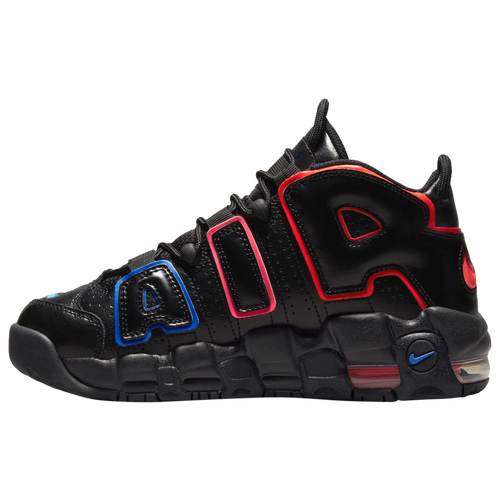 Nike Boys Air More Uptempo Basketball Shoes Black Red Blue Size 06.0