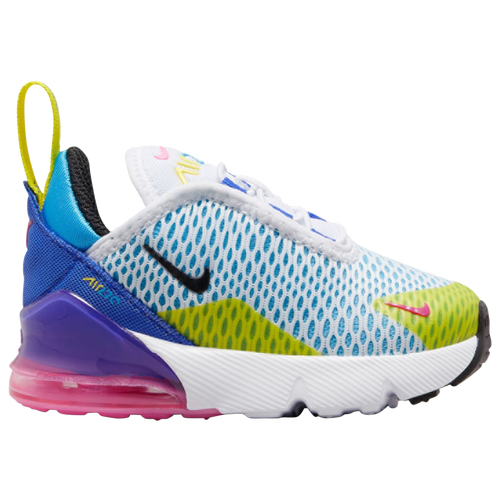 

Boys Nike Nike Air Max 270 - Boys' Toddler Running Shoe White/Pink/Blue Size 04.0