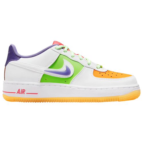 

Boys Nike Nike Air Force 1 LV8 1 - Boys' Grade School Shoe White/White/Purple Size 04.5