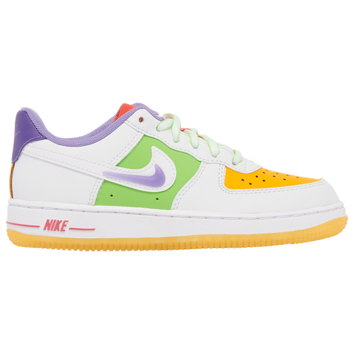 Nike Air Force 1 Lv8 Big Kids' Shoes In White/space Purple/sundial/white