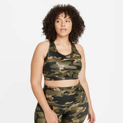 Women's - Nike DF Swoosh Plus Size Camo Bra - Olive/White