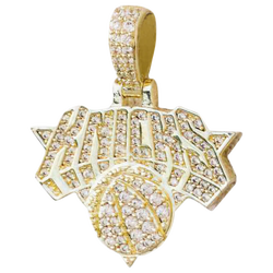 Men's - GLD New York Knicks Logo Micro Pendant - Gold