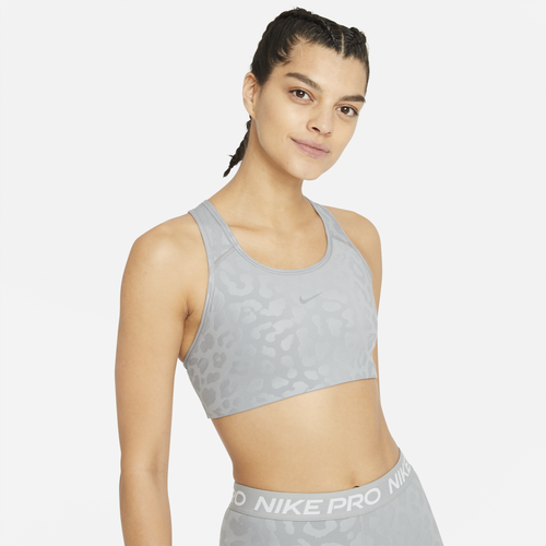 

Nike Womens Nike Swoosh Shine Bra - Womens Grey/Grey Size S