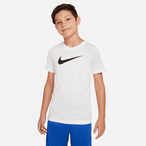 Shop Nike Boys  Dri-fit Rlgd Swoosh T-shirt In White/black