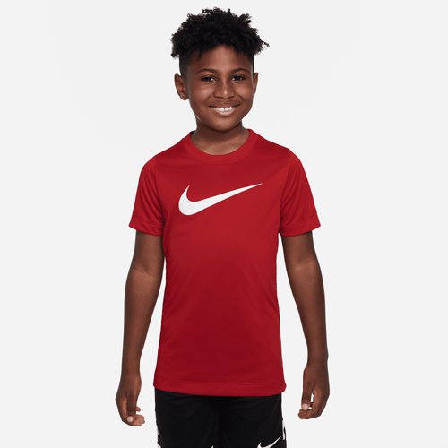 

Boys Nike Nike Dri-FIT RLGD Swoosh T-Shirt - Boys' Grade School White/Red Size S