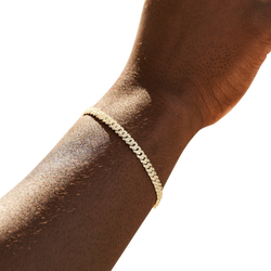 Men's - GLD 7" Micro Diamond Prong Cuban Bracelet - Silver