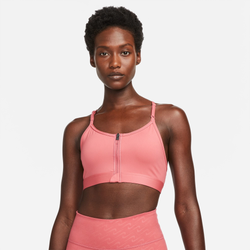 Women's - Nike Dri-Fit Indy Zip Front Bra - Pink/Pink