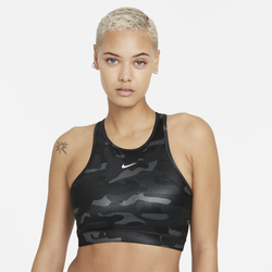 Women's - Nike DF Swoosh HN Camo Bra - Iron Grey/Black/White