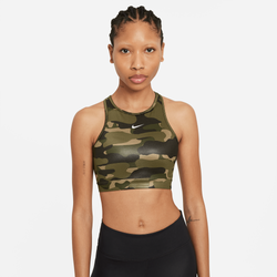 Women's - Nike DF Swoosh HN Camo Bra - Olive/Black/White