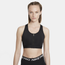 Nike Dri-FIT Swoosh Zip Front Bra - Women's Black/White