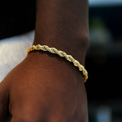 Men's - GLD 7" 6MM Rope Chain Bracelet - Gold