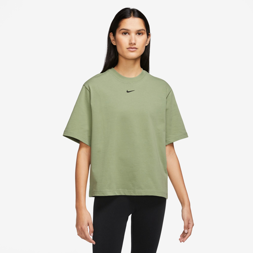 

Nike Womens Nike NSW Boxy T-Shirt - Womens Oil Green/Black Size S