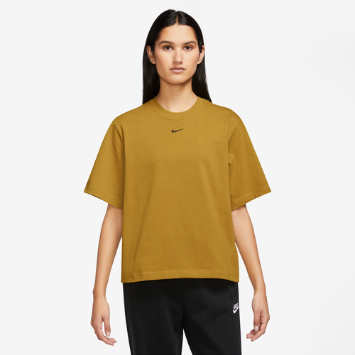 

Nike Womens Nike NSW Boxy T-Shirt - Womens Black/Oil Green Size L