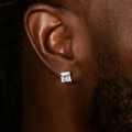 GLD 7MM Square Cut Diamond Stud Earrings - Gld White Gold